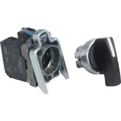SCHNEIDER Harmony Bouton Tournant Noir Ø22 - à Crosse - 3 Positions - 2F - XB4BJ53