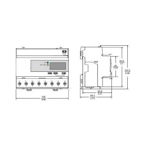 SCHNEIDER Acti9, IEM Compteur D'énergie IEM3110 63A, Impulsionss, MID - A9MEM3110 3 SCHNEIDER Acti9, IEM Compteur D'énergie IEM3110 63A, Impulsionss, MID - A9MEM3110