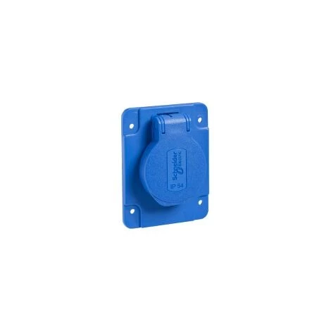 SCHNEIDER PratiKa - Socle De Prise NF 65x85mm - 2P+T 10-16 A - IP54 - Connex. Arr. - Bleu - PKN61B 3 SCHNEIDER PratiKa - Socle De Prise NF 65x85mm - 2P+T 10-16 A - IP54 - Connex. Arr. - Bleu - PKN61B