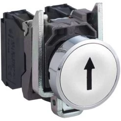 SCHNEIDER Harmony Bouton-poussoir Blanc Ø22 Retour Ressort Encastré Blanc Flèche Haut 1NO - XB4BA3341
