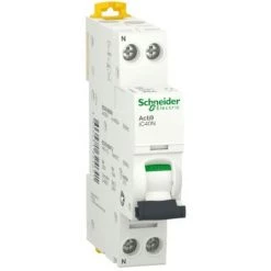 Interrupteur Magnétothermique Schneider Acti9 1P+N 6A 6 KA C 1M IC40N A9P54606