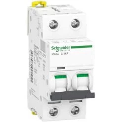 Interrupteur Magnétothermique Schneider 2P 16A 4,5 KAC 2 Modules A9F64216