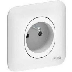 Lot De 25 Prises De Courant 2P+T 16A Avec Plaque Schneider Ovalis Blanc S260059