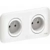 Double Prise De Courant 2P+T 16A Avec Plaque Schneider Ovalis Blanc S260069 Précablée -SCHNEIDER Soldes 14871962 1