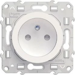 Lot De 10 Prises De Courant 2P+T16A Odace Blanc Connexion Auto Schneider S520059