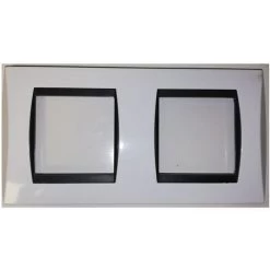 Schneider ALB85002 Plaque Double Alvaïs - Blanc