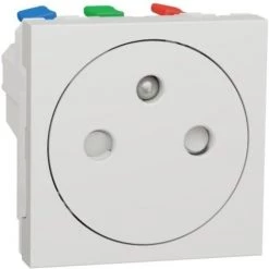 SCHNEIDER Double Prise De Courant 2P+T Goul Connexion Rapide Blanc Unica - Blanc