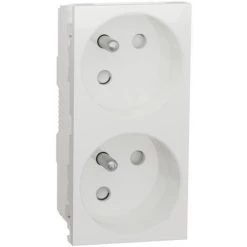 SCHNEIDER Double Prise De Courant 2P+T Goul Connexion Rapide Blanc Unica - Blanc 11 SCHNEIDER Double Prise De Courant 2P+T Goul Connexion Rapide Blanc Unica - Blanc -SCHNEIDER Soldes 22785946 5