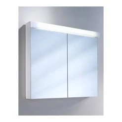 Armoire De Toilette Schneider LOWLine 80 / 2 / LED, 151.280, Exécution: Norme UE/corps Blanc - 151.280.02.02