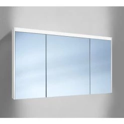 Schneider O-Line Armoire De Toilette LED 015 130/3/GT/LED, 3 Portes, éclairage Haut Et Bas, Exécution: Norme UE/corps Blanc - 165.332.02.02