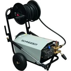 SCHNEIDER NETTOYEUR HAUTE PRESSION EAU FROIDE TRI 900l/h 200 Bar-FLEXIBLE ENROULEUR 20M -S50066