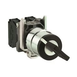 Schneider XB4BG61 Harmony Bouton Tournant Ø22 - Clé Ronis 455 - 2 Positions - 1F - Gris