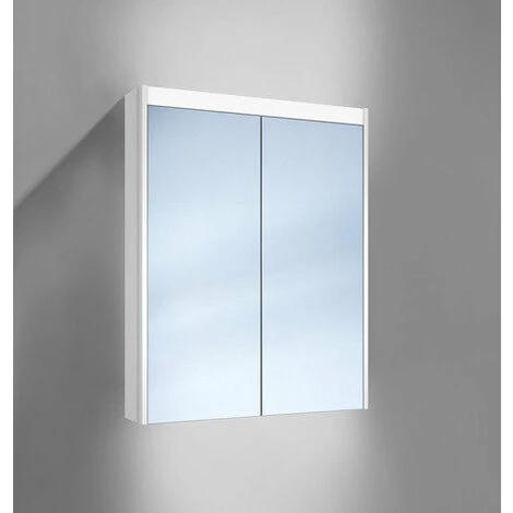 Schneider O- Line Armoire De Toilette LED 012 60/2/LED, 2 Portes, éclairage En Haut, Exécution: Norme CH/corps Blanc - 164.060.01.02 3 Schneider O- Line Armoire De Toilette LED 012 60/2/LED, 2 Portes, éclairage En Haut, Exécution: Norme CH/corps Blanc - 164.060.01.02