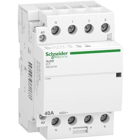 SCHNEIDER Acti9 IDT40 CT - Contacteur Tête De Groupe - 40A 3P+N 4NO 230/240VAC 50HZ 3 SCHNEIDER Acti9 IDT40 CT - Contacteur Tête De Groupe - 40A 3P+N 4NO 230/240VAC 50HZ