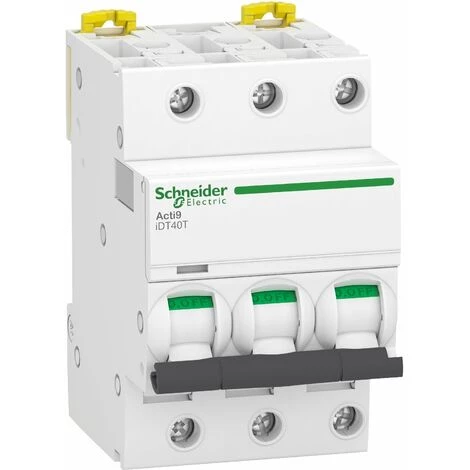 SCHNEIDER Acti9 IDT40T - Disjoncteur Modulaire - 3P - 10A - Courbe D - 4500A/6kA 3 SCHNEIDER Acti9 IDT40T - Disjoncteur Modulaire - 3P - 10A - Courbe D - 4500A/6kA