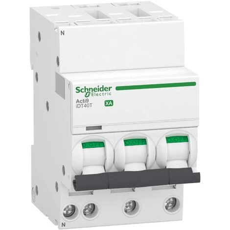 SCHNEIDER Acti9 IDT40T XA - Disjoncteur Modulaire - Auto/vis - 3P+N 20A Courbe C - 6kA 3 SCHNEIDER Acti9 IDT40T XA - Disjoncteur Modulaire - Auto/vis - 3P+N 20A Courbe C - 6kA