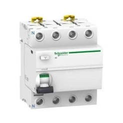 SCHNEIDER Acti9, IID Interrupteur Différentiel 4P 40A 100mA Type AC - A9R12440