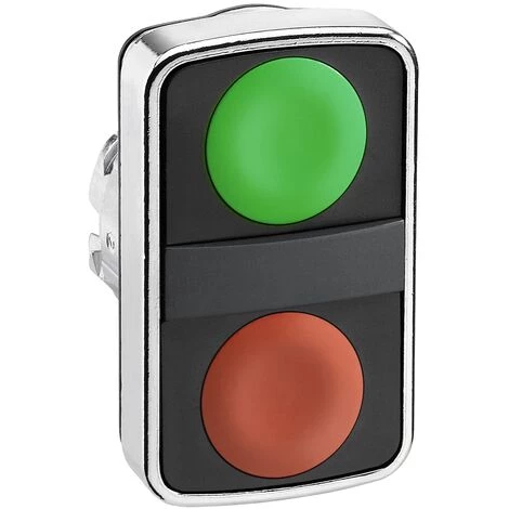 SCHNEIDER Harmony Tête Bt-pous Double Touche Ø22 Vert + Rouge Non Marqué IP66, IP69 K - ZB4BA7340 3 SCHNEIDER Harmony Tête Bt-pous Double Touche Ø22 Vert + Rouge Non Marqué IP66, IP69 K - ZB4BA7340