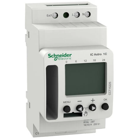 SCHNEIDER Acti9 IC Astro - Interrupteur Crépusculaire Programmable - 1 Canal - Smart (CCT15225) 3 SCHNEIDER Acti9 IC Astro - Interrupteur Crépusculaire Programmable - 1 Canal - Smart (CCT15225)