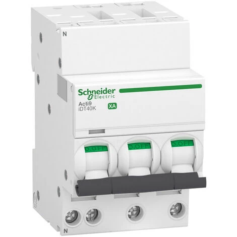 SCHNEIDER Acti9 IDT40K XA - Disjoncteur Modulaire Auto/vis - 3P+N 16A Courbe C - 4,5kA (A9PK1716) 3 SCHNEIDER Acti9 IDT40K XA - Disjoncteur Modulaire Auto/vis - 3P+N 16A Courbe C - 4,5kA (A9PK1716)