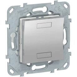 SCHNEIDER Unica KNX - Bouton-poussoir 2 Boutons + Led - Avec Support - Alu (NU553030)