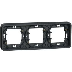 SCHNEIDER Mureva Styl - Cadre 3 Postes Horizontal - Encastré - IP55 - IK08 - Gris (MUR34109)