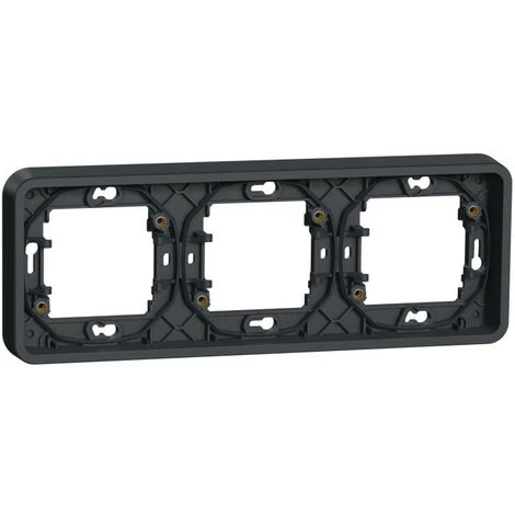 SCHNEIDER Mureva Styl - Cadre 3 Postes Horizontal - Encastré - IP55 - IK08 - Gris (MUR34109) 3 SCHNEIDER Mureva Styl - Cadre 3 Postes Horizontal - Encastré - IP55 - IK08 - Gris (MUR34109)