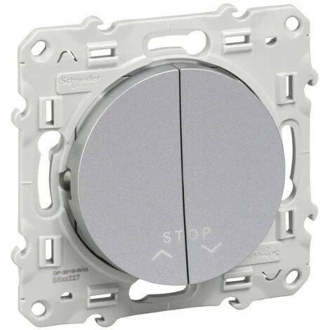 SCHNEIDER Odace, Poussoir Alu, 2 Boutons + Fonction Stop Pour Volets-roulants (S530227) 3 SCHNEIDER Odace, Poussoir Alu, 2 Boutons + Fonction Stop Pour Volets-roulants (S530227)