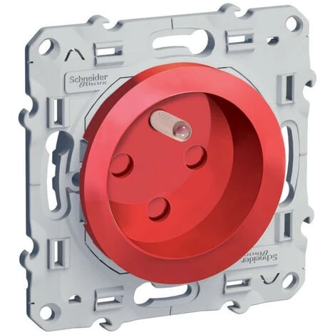 SCHNEIDER Odace, Prise De Courant 2P+T Rouge, à Détrompage, Connexion Rapide (S52009903) 3 SCHNEIDER Odace, Prise De Courant 2P+T Rouge, à Détrompage, Connexion Rapide (S52009903)