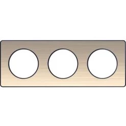 SCHNEIDER Odace Touch, Plaque Bronze Brossé Liseré Anthracite 3 Postes Horiz./vert. 71mm (S540806L)