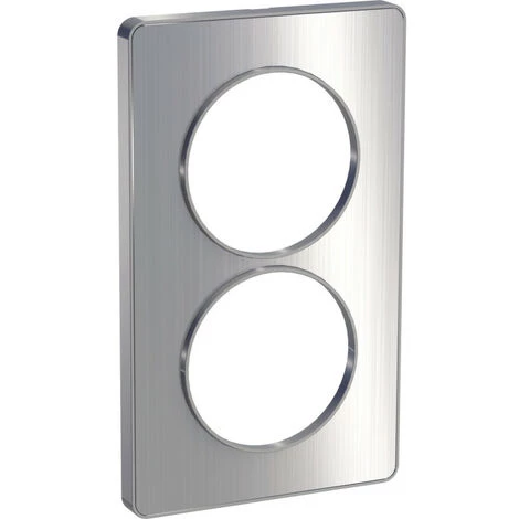 SCHNEIDER Odace Touch, Plaque Aluminium Brossé Liseré Alu 2 Postes Verticaux Entraxe 57mm (S530814J) 3 SCHNEIDER Odace Touch, Plaque Aluminium Brossé Liseré Alu 2 Postes Verticaux Entraxe 57mm (S530814J)