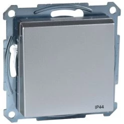 SCHNEIDER Merten M-Plan - Prise 2P+T - NF - IP44 - Borne Auto - Aluminium (MTN2514-0460)