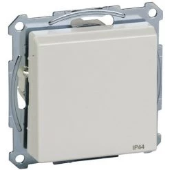 SCHNEIDER Merten M-Plan - Prise 2P+T - NF - IP44 - Borne Auto - Blanc Polaire Brillant (MTN2514-0319)