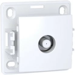 SCHNEIDER Alréa - Embase + Enjoliveur Prise SAT - Type F - 500mA Téléalim - Blanc Polaire (ALB61312P)