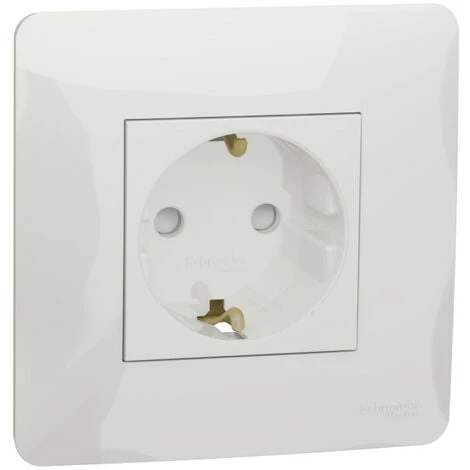 SCHNEIDER Unica - Prise 2P+T - DE - Bornier à Vis - Blanc - Méca + Plaque (NU203718) 3 SCHNEIDER Unica - Prise 2P+T - DE - Bornier à Vis - Blanc - Méca + Plaque (NU203718)