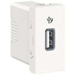 SCHNEIDER Unica - Chargeur USB - 5Vcc - 1A - 1 Module - Blanc - Mécanisme Seul (NU342818)
