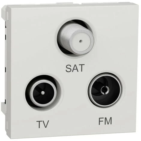 SCHNEIDER Unica - Prise TV + FM + SAT - 2 Mod - Blanc - Méca Seul (NU345018) 3 SCHNEIDER Unica - Prise TV + FM + SAT - 2 Mod - Blanc - Méca Seul (NU345018)