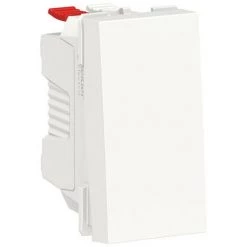 SCHNEIDER Unica - Bouton-poussoir NO - 10A - Connex Rapid - 1 Mod - Blanc Anti - Méca Seul (NU310620)
