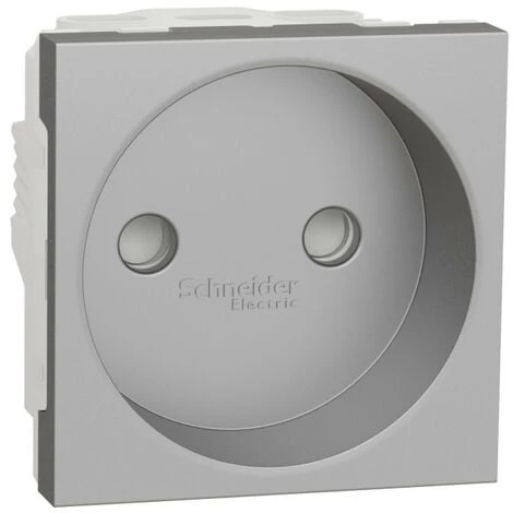 SCHNEIDER Unica - Prise 2P - Bornier à Vis - 2 Mod - Alu - Méca Seul (NU303330) 3 SCHNEIDER Unica - Prise 2P - Bornier à Vis - 2 Mod - Alu - Méca Seul (NU303330)