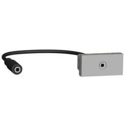 SCHNEIDER Unica - Prise Mini Jack 3,5mm Préconnectorisée - 1 Mod - Alu - Méca Seul (NU343330)