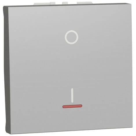 SCHNEIDER Unica - Interrupteur Bipolaire Lumineux (indication) - 2 Mod - Alu - Méca Seul (NU326230S) 3 SCHNEIDER Unica - Interrupteur Bipolaire Lumineux (indication) - 2 Mod - Alu - Méca Seul (NU326230S)