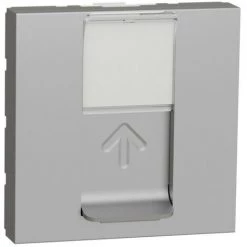 SCHNEIDER Unica - Prise RJ45 Simple - Cat 6A Blindé STP FTP - 2 Mod - Alu - Méca Seul (NU344930)