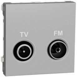 SCHNEIDER Unica - Prise TV + FM - Individuel - 2 Mod - Alu - Méca Seul (NU345130)