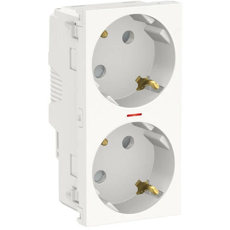 SCHNEIDER Unica - Prise Double Lum 2P+T - DE - 45° - Bornier à Vis - Blanc - Méca Seul (NU306718AS) 3 SCHNEIDER Unica - Prise Double Lum 2P+T - DE - 45° - Bornier à Vis - Blanc - Méca Seul (NU306718AS)