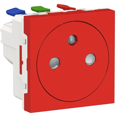 SCHNEIDER Unica - Prise 2P+T - FR - 90° - Affleurant - Raccord Rapide - Rouge - Méca Seul (NU305203) 3 SCHNEIDER Unica - Prise 2P+T - FR - 90° - Affleurant - Raccord Rapide - Rouge - Méca Seul (NU305203)