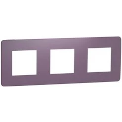 SCHNEIDER Unica Studio Color - Plaque De Finition - Prune Liseré Blanc - 3 Postes (NU280614)