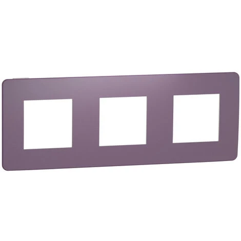 SCHNEIDER Unica Studio Color - Plaque De Finition - Prune Liseré Blanc - 3 Postes (NU280614) 3 SCHNEIDER Unica Studio Color - Plaque De Finition - Prune Liseré Blanc - 3 Postes (NU280614)