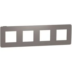 SCHNEIDER Unica Studio Color - Plaque De Finition - Chocolat Liseré Anthracite - 4 Postes (NU280817)