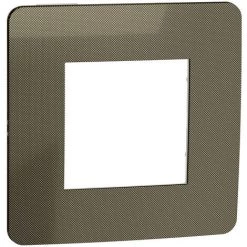 SCHNEIDER Unica Studio Métal - Plaque De Finition - Bronze Liseré Blanc - 1 Poste (NU280250)