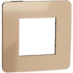 SCHNEIDER Unica Studio Métal - Plaque De Finition - Cuivre Liseré Anthracite - 1 Poste (NU280258)